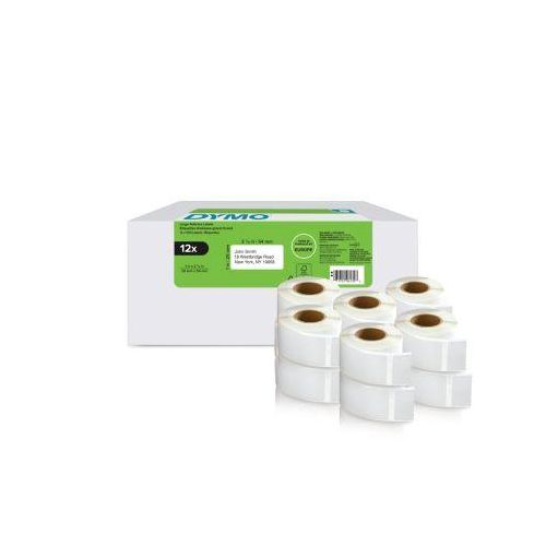 Rücksendeetiketten Dymo® 2177563, 25 x 54 mm, permanenthaftend, Papier, weiß, 12 Rollen mit jeweils 500 Stück