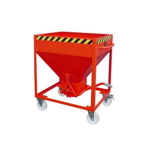 Silobehälter Typ SR 375, Räder, Inhalt 375 Liter, rot RAL 3000