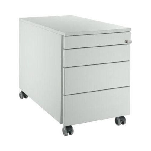 Schäfer Shop Select Rollcontainer 1233, mit Griffnut, B 435 x H 567 mm, lichtgrau/lichtgrau/lichtgrau