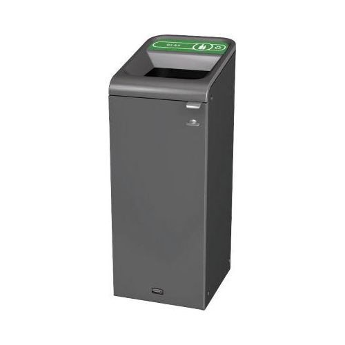 Recyclingstation Rubbermaid Configure, für Glas, 57 l, Magnetverbindung, B 495 x T 367 x H 975 mm, grün