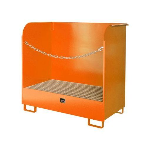 Gefahrstoff-Depot Typ GD-A BAUER, Stahl, L 1420 x B 750 x H 1370 mm, Auffangvolumen 220 Liter, gelborange RAL 2000