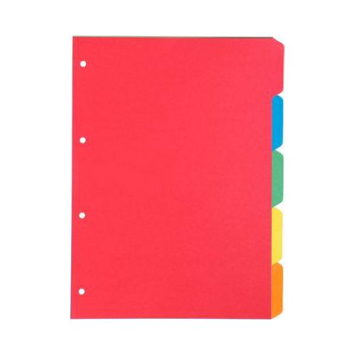 Kartonregister Schäfer Shop Select, 5er Pack, 4-fach Lochung, 160 g/qm Recyclingkarton, 5-teilig