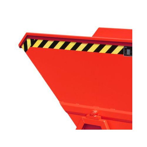 Kippmulde Bauer KS 700, Stahl, rot, B 1340 x T 1200 x H 1275 mm, 700 l, bis 1000 kg, Rollen, Manuelle Kippvorrichtung