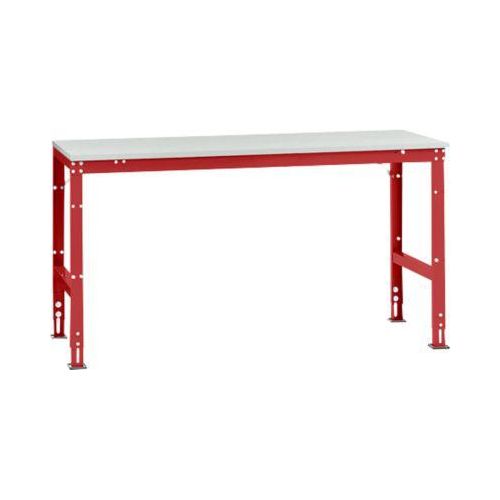 Manuflex Grundtisch UNIVERSAL Standard, Tischplatte Kunststoff, 1750x800, rubinrot