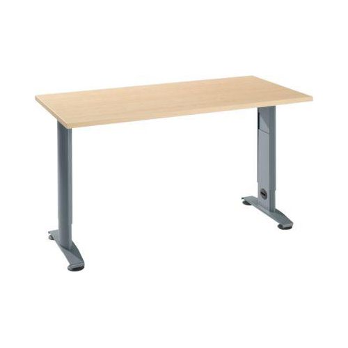 Home Office Tisch Login, C-Fuß, B 1300 x T 650 mm, Ahorn/basaltgrau