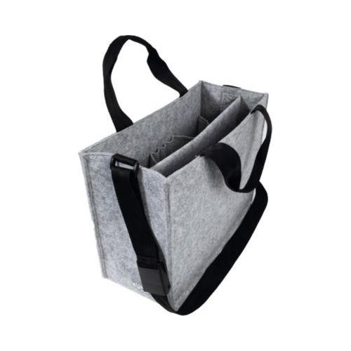 Laptoptasche Sigel Desk Sharing Bag Classic M, für Laptops bis 15,4″, 2 große und 5 kleine Fächer, Tragegriffe, Schultergurt, Kunstfilz, hellgrau