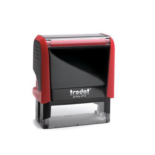 Adress-Stempel trodat® Printy 4913, Gehäusefarbe rot & Stempelabdruckfarbe schwarz