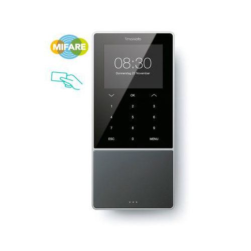 Zeiterfassungssystem TimeMoto TM-818 SC MIFARE, Wandmontage, bis 2000 Nutzer, ID per RFID/MIFARE/PIN, USB/LAN/WLAN, 5 RFID-Karten