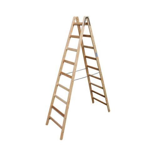 Sprossen-Doppelleiter, Holz, 2 x 9 Sprossen