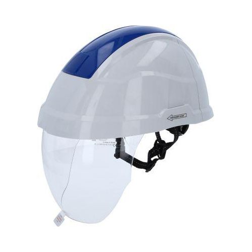 Arbeits-Schutzhelm mit Gesichtsschutz, blau