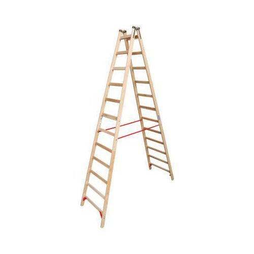 Sprossen-Doppelleiter, Holz, 2 x 12 Sprossen