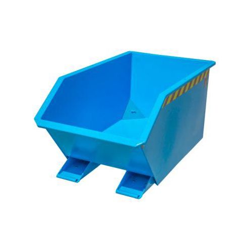 Bauer Kippbehälter GU-E 300, mit Siebblech & Ablasshahn, öl-/wasserdicht, staplertauglich, B 680 x T 1440 x H 580 mm, lichtblau RAL 5012