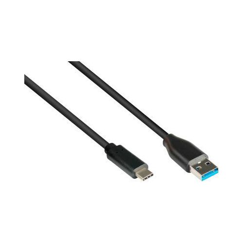 Kabel USB 3.2, A/USB-C, schw., 0,5m