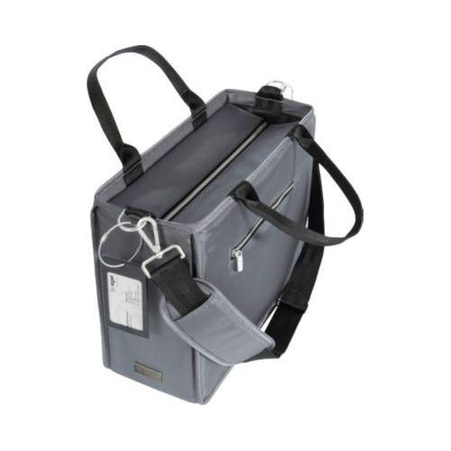 Laptoptasche Sigel Desk Sharing Bag Premium M, für Laptops bis 15,4″, 2 große und 5 kleine Fächer, Tragegriffe, Schultergurt, RPET, dunkelgrau