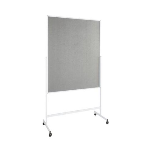 Schäfer Shop Select Moderationstafel SH MT 121, mobil, beidseitig verwendbar, B 1200 x H 1500 mm, Filz, Aluminium & Metall, grau