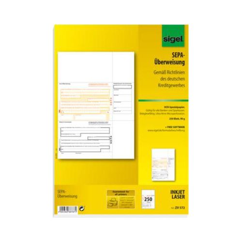 PC-SEPA-Überweisung sigel® ZV570, 250 Stück