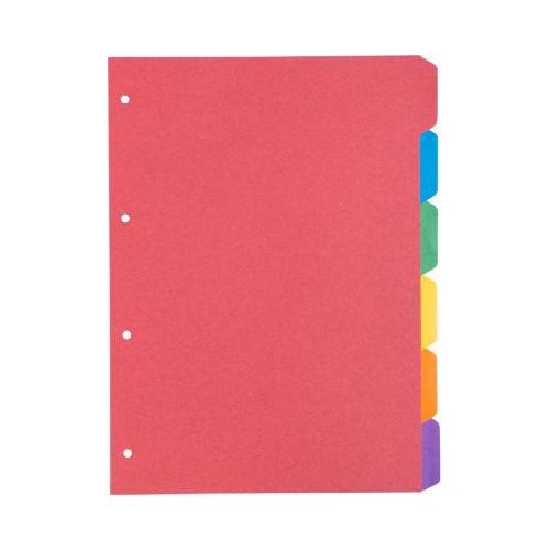 Kartonregister Schäfer Shop Select, 5er Pack, 4-fach Lochung, 160 g/qm Recyclingkarton, 6-teilig
