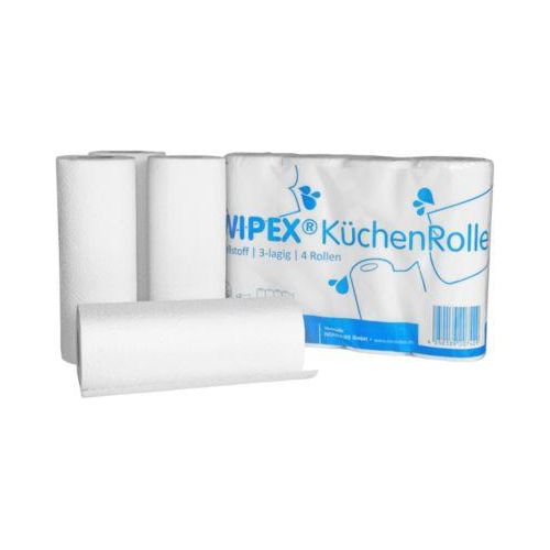 Küchenrolle WIPEX, 3-lagig, 256 x 224 mm, 8 Stück à 4 Rollen mit jeweils 50 Tüchern, hochweiß