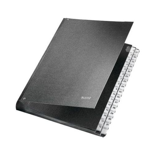 LEITZ® Pultordner, für DIN A4, numerisch, 31 Fächer, Graupappe, schwarz