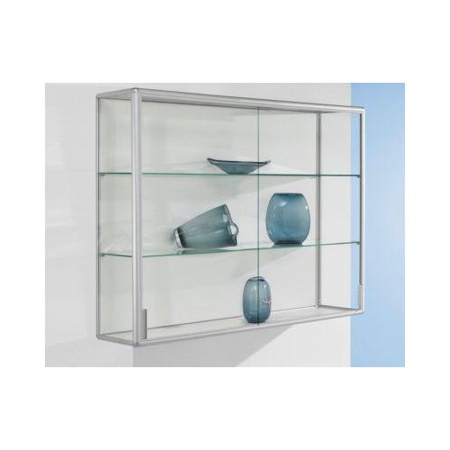 Wand-Präsentationsvitrine, 1020 x 300 x 1020 mm, silber