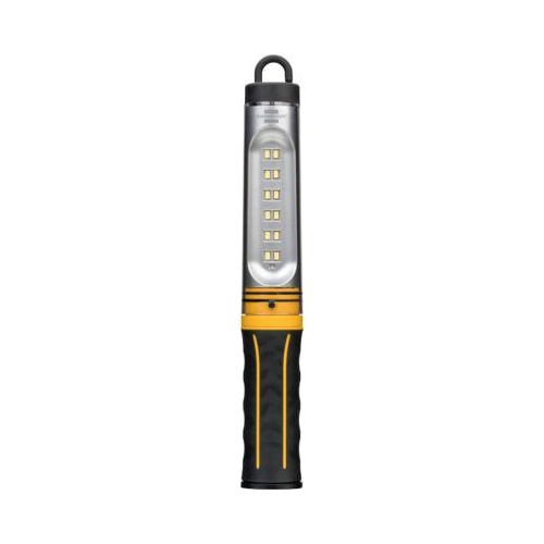 Brennenstuhl LED Akku-Werkstattleuchte WL 500 A, 520 lm, 3 Schaltstufen, Standfuß mit Magnet, drehbarer Haken, Li-Ion Akku, USB-Ladekabel, B 44 x H 300 x T 35 mm, orange/schwarz