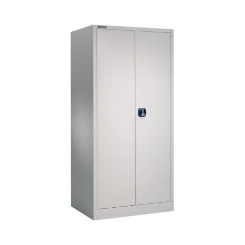 Schäfer Shop Select Materialschrank MSI 2609 S, verstärkte Ausführung, bis 100 kg/Fachboden, B 950 x T 600 x H 1935 mm, weißaluminium/weißaluminium