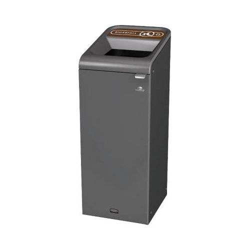 Recyclingstation Rubbermaid Configure, für Bioabfall, 57 l, Magnetverbindung, B 495 x T 367 x H 975 mm, braun