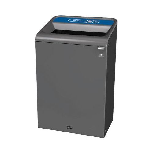 Recyclingstation Rubbermaid Configure, für Papier, 125 l, Magnetverbindung, B 495 x T 610 x H 975 mm, blau