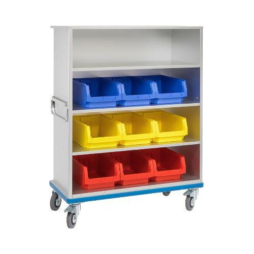 Schrankwagen GMÖHLING G®-Cup light, offene Front, bis 300 kg, 4 Etagen, Volumen ca. 850 l