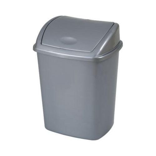 Abfallbehälter Vepa Bins, Volumen 15 l, mit Deckel, rechteckig, L 235 x B 300 x H 405 mm, Kunststoff, grau