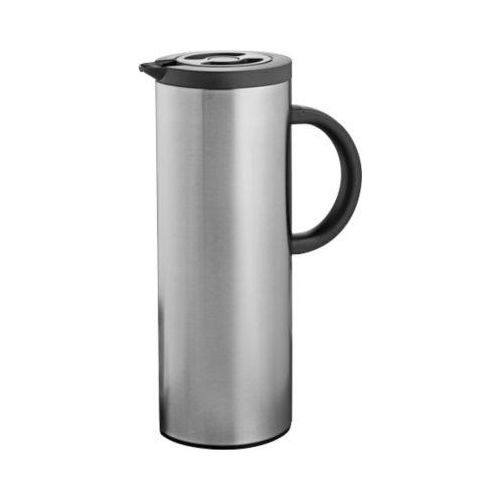 Isolierkanne 1 L, Glas-Isoliereinsatz, polierter Edelstahlmantel, Druckknopfverschluss – Ø11×H30 cm
