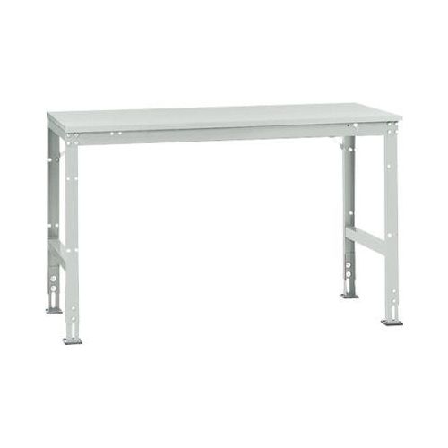 Manuflex Grundtisch UNIVERSAL Standard, Tischplatte Melamin, 1500x800, lichtgrau