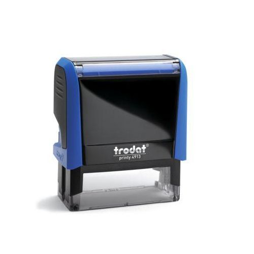 Adress-Stempel trodat® Printy 4913, Gehäusefarbe blau & Stempelabdruckfarbe schwarz