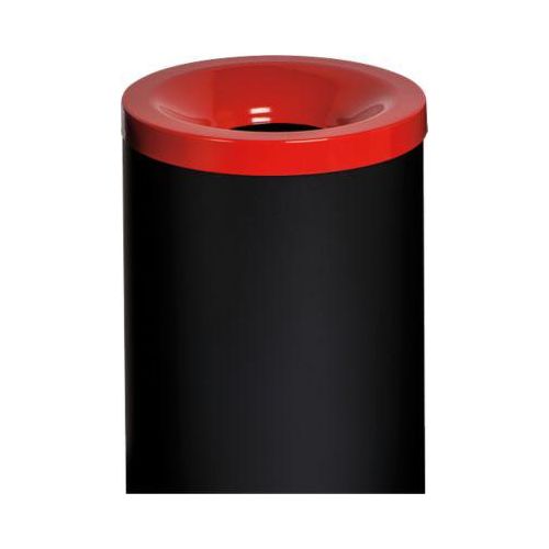 Sicherheitsabfallbehälter Grisu Color, 90L, schwarz/rot