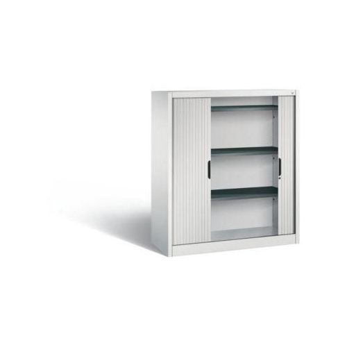 C + P Rollladenschrank Omnispace, 3 OH, abschließbar, B 1200 x T 420 x H 1345 mm, Stahl/Kunststoff, lichtgrau