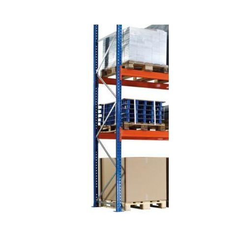 Schulte Lagertechnik Palettenregal-Ständerrahmen S625-A18, unmontiert, T 1100 x H 5500 mm, Stützenbreite 100 mm, blau/verzinkt