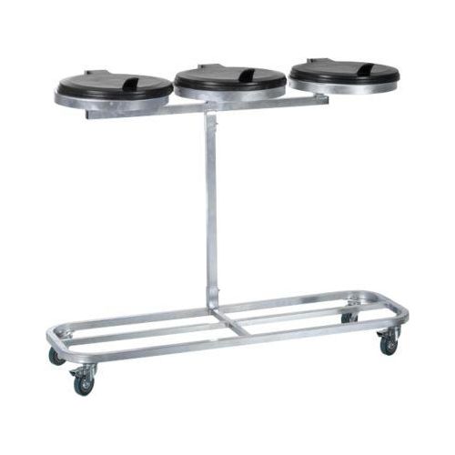 Dreifach-Abfallsammlerwagen, fahrbar