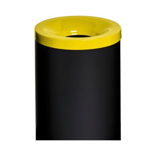 Sicherheitsabfallbehälter Grisu Color, 90L, schwarz/gelb