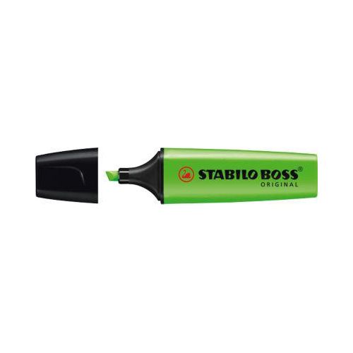 Textmarker STABILO® BOSS Original, Keilspitze, lichtbeständig, schnell trocknend, grün, 10 Stück