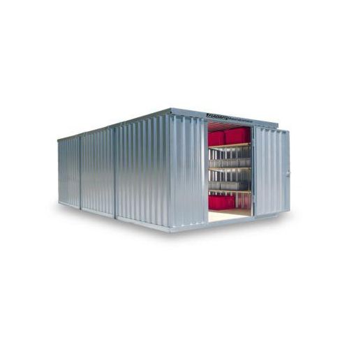 Materialcontainer Mod. 1360, verzinkt, zerlegt, mit Holzfußboden