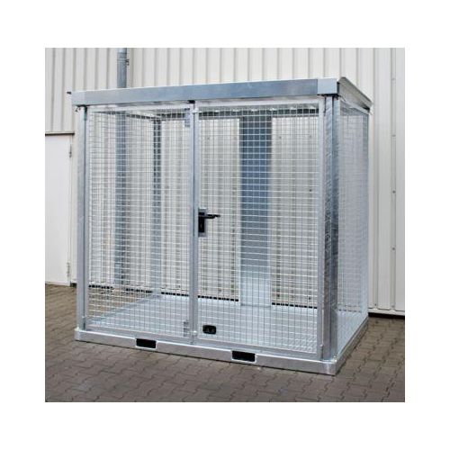 Bauer, Gasflaschen-Container, TYP GFC-E, H 2260 x B 1575 x T 2535 mm, Tränenblechboden