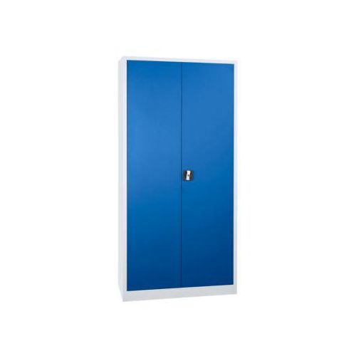 Stahlschrank, höhenverstellbarer Fachboden, abschließbar, H 1800 mm, lichtgrau/enzianblau