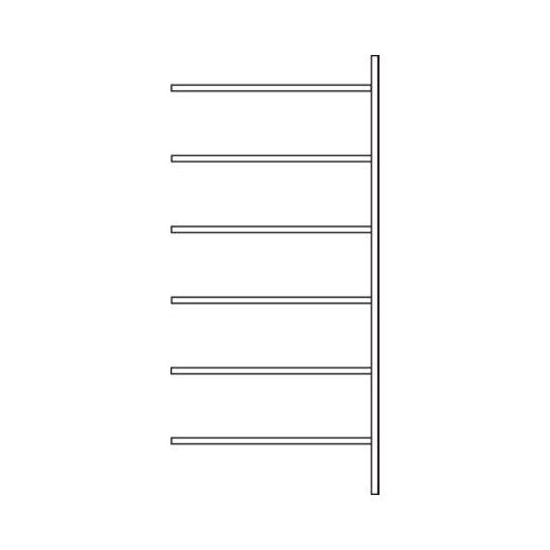 Anbauregal R 3000, 6 Böden, B 1025 mm x T 800 mm, Böden verzinkt
