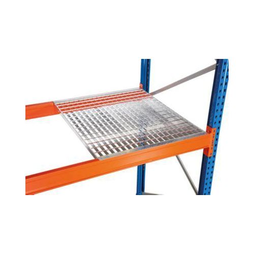 Schulte Lagertechnik Holmbündig einlegbarer Gitterrost für Palettenregale, B 2225 x T 800 mm, für Holmtiefe 50 mm, verzinkt, 2 Stück