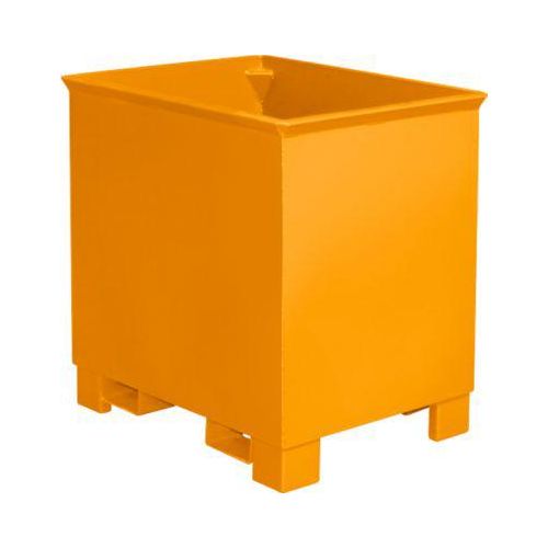 Behälter für Routenzüge Typ C 80, für Feststoffe, 3-fach stapelbar, Inhalt 0,8 m³, bis 1000 kg, gelborange RAL 2000