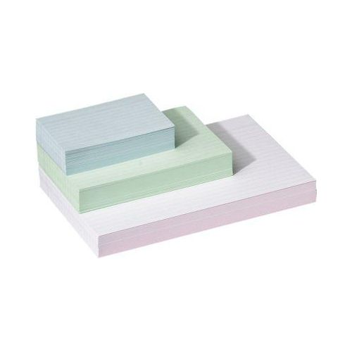 Karteikarten, DIN A4, 210 x 297 mm, liniert, Papier, 100 Stück, weiß