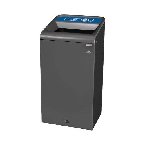 Recyclingstation Rubbermaid Configure, für Papier, 87 l, Magnetverbindung, B 495 x T 489 x H 975 mm, blau