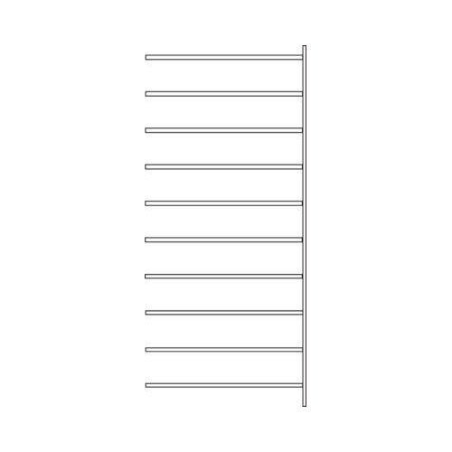 Anbauregal R 3000, 10 Böden, B 1315 mm x T 500 mm, Böden verzinkt