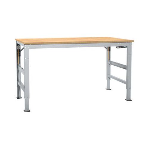 Arbeitstisch Ergo, Elektro-Hydraulik, Platte Multiplex, 1500 x 800 mm, alusilber