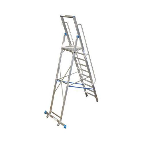 Stufenstehleiter, mit großer Plattform, Aluminium, mit 10 Stufen